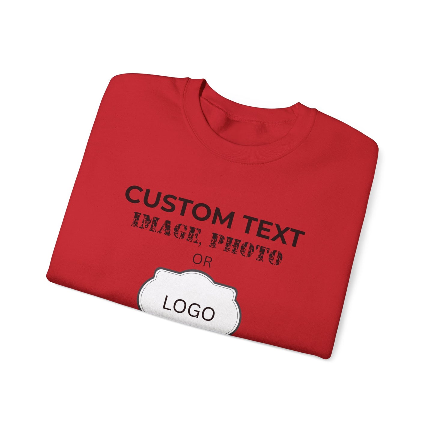 Custom Logo Crewneck Sweatshirt - Personalized Text, Photo, Image or logo Sweatshirt