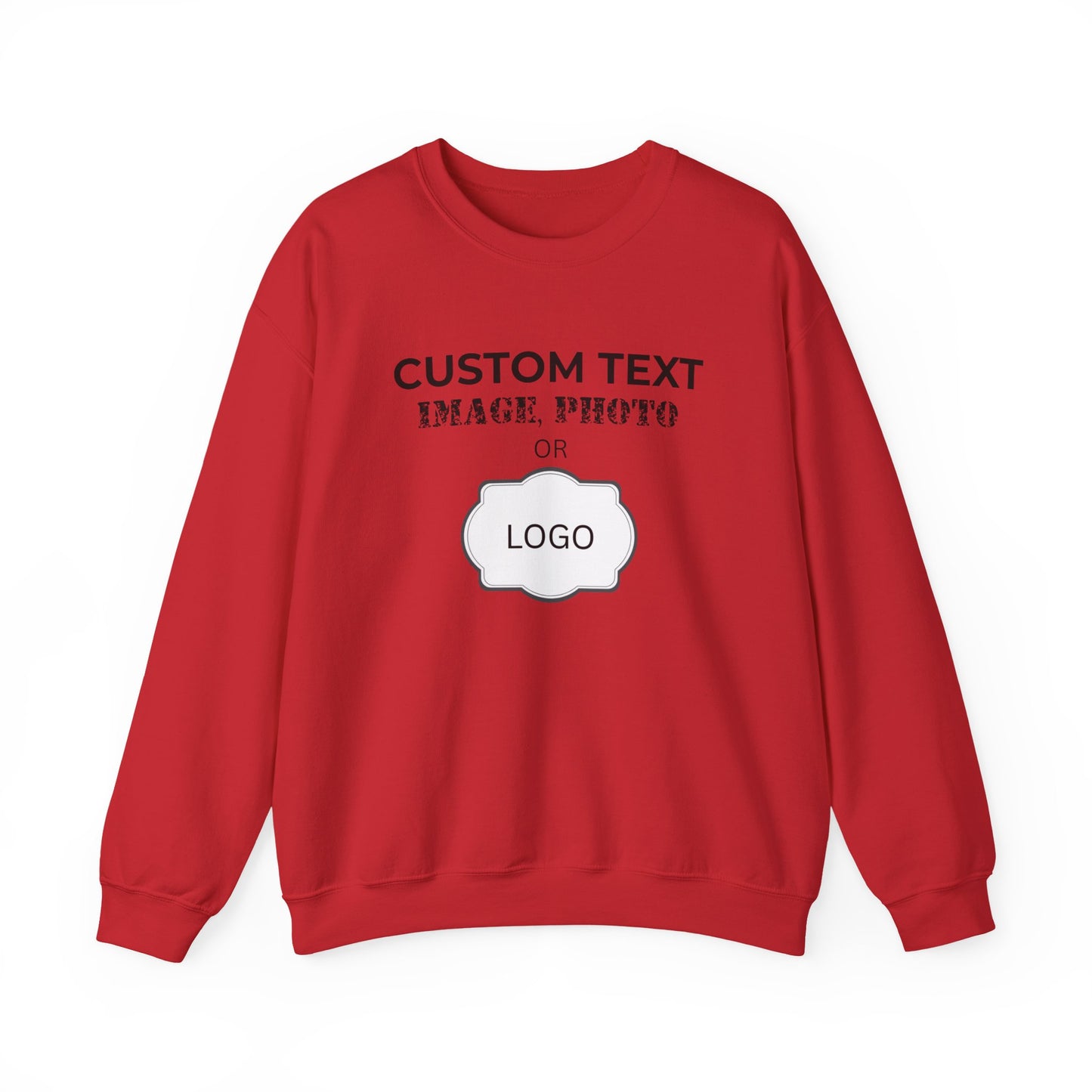 Custom Logo Crewneck Sweatshirt - Personalized Text, Photo, Image or logo Sweatshirt