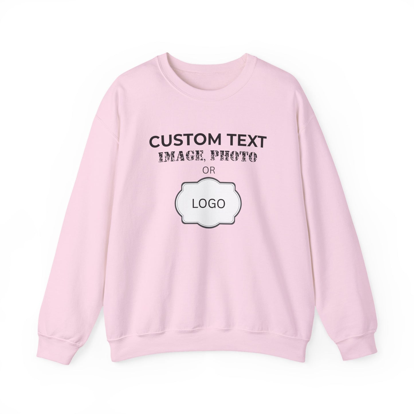 Custom Logo Crewneck Sweatshirt - Personalized Text, Photo, Image or logo Sweatshirt