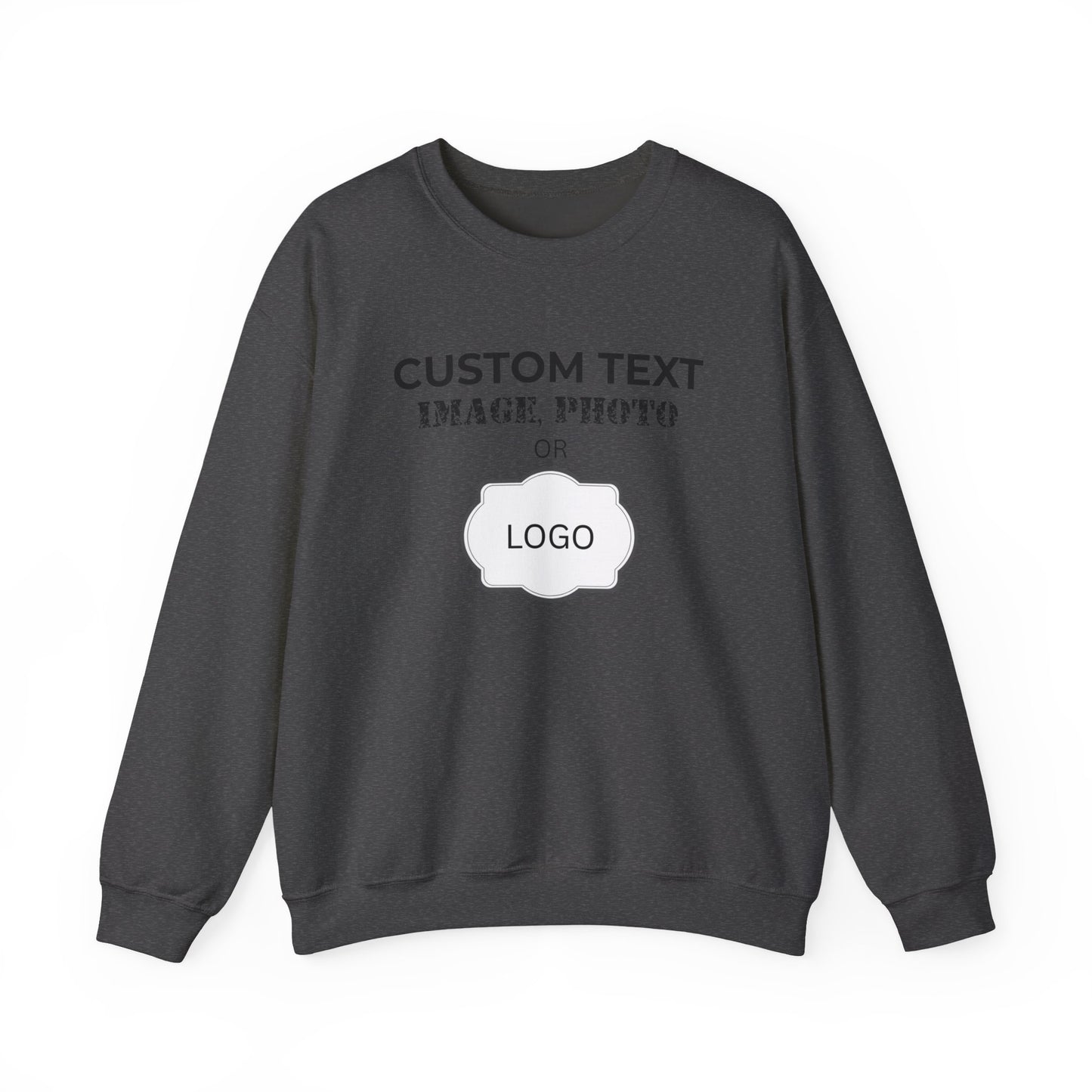 Custom Logo Crewneck Sweatshirt - Personalized Text, Photo, Image or logo Sweatshirt